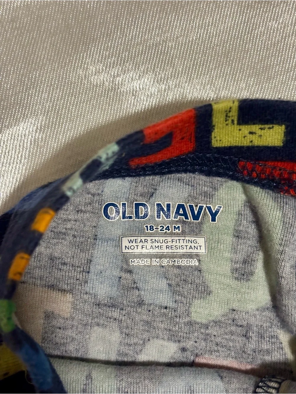 Old Navy Navy Shorts with Multicolor Alphabet